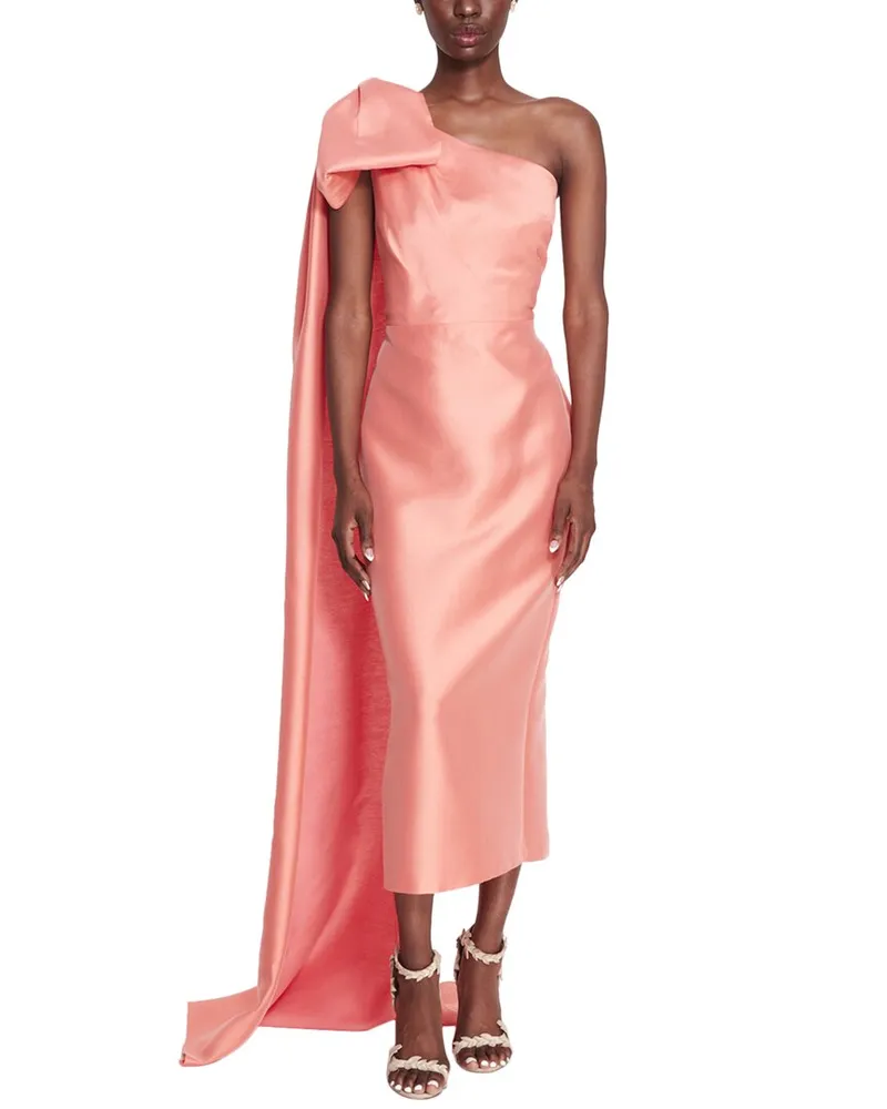 Marchesa Silk-Blend Midi Dress Nocolor