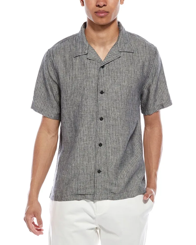 Vince Hemp Stripe Shirt Blue
