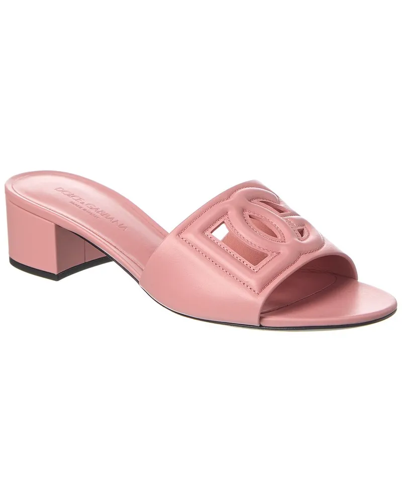Dolce & Gabbana DG Logo Leather Mule Nocolor