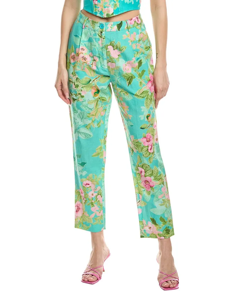 Hemant & Nandita Azra Linen-Blend Pant Blue