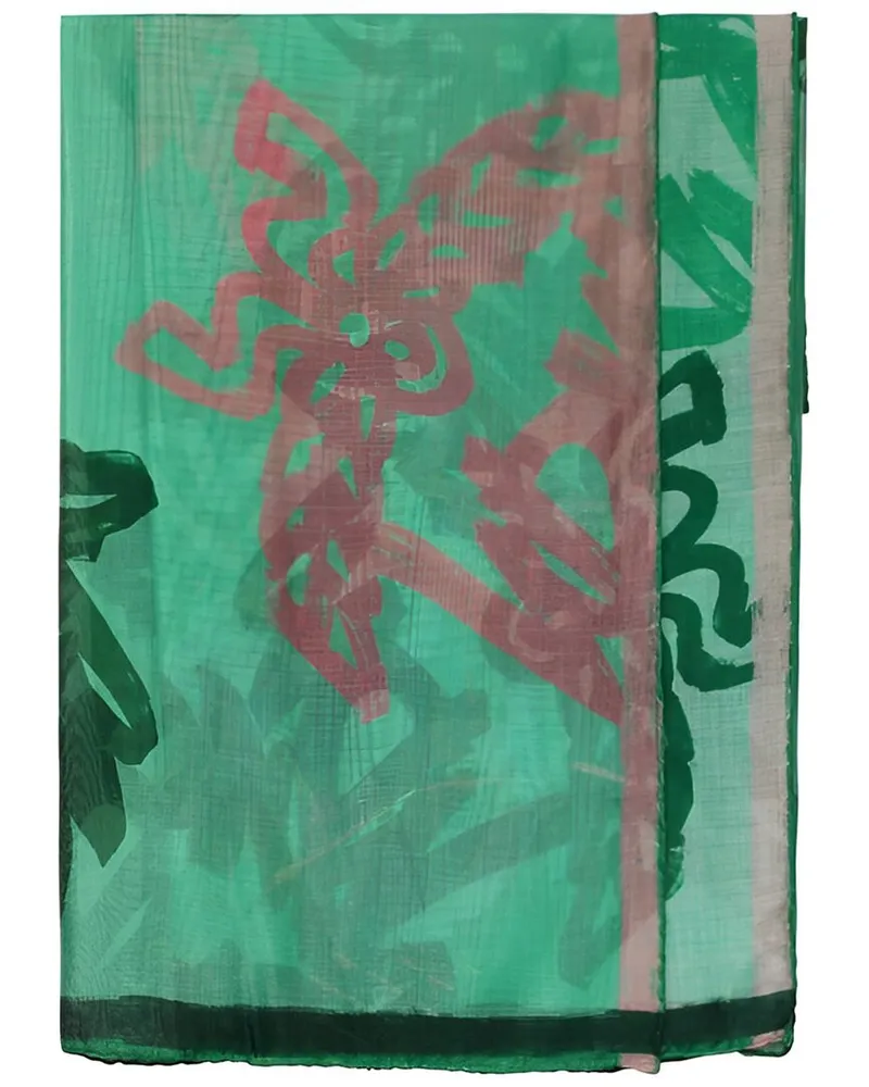 MCM Silk-Blend Scarf Green