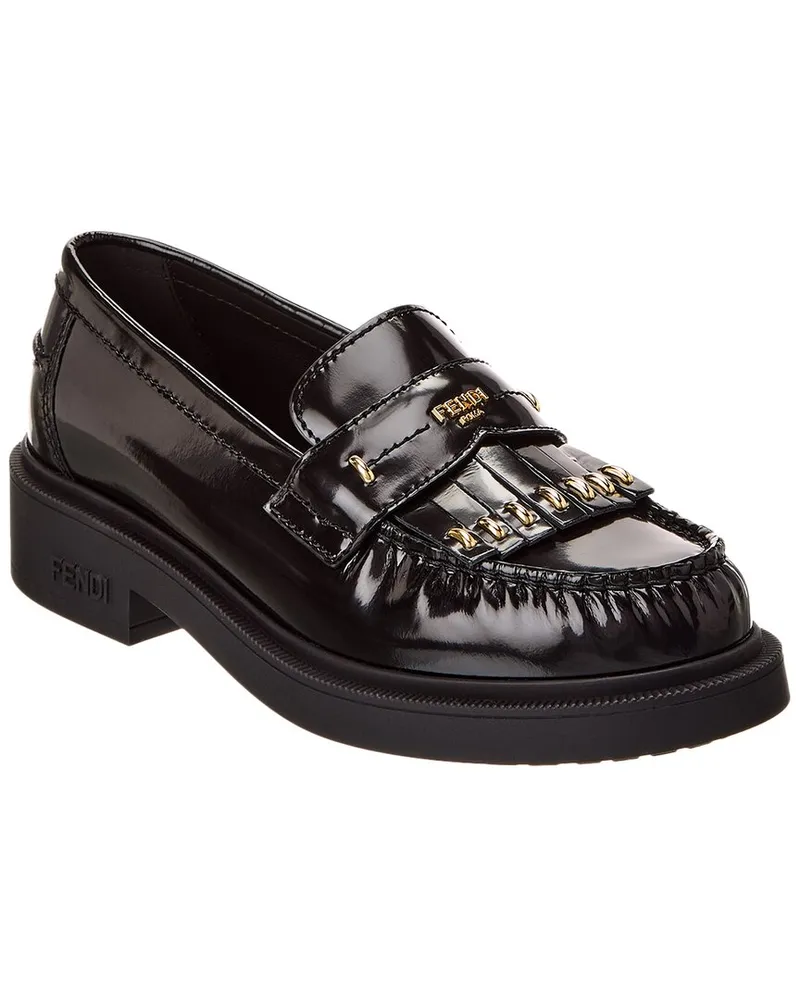 Fendi Filo Leather Loafer Black