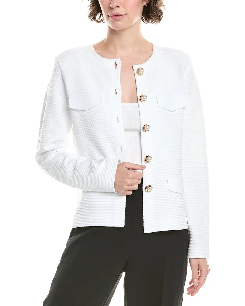 ST. JOHN Textured Jacket White
