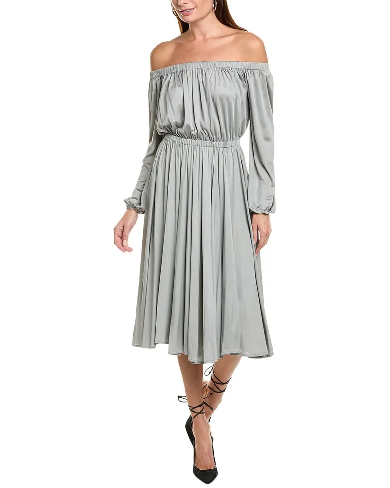 Valentino Garavani Off-Shoulder Silk Midi Dress Nocolor