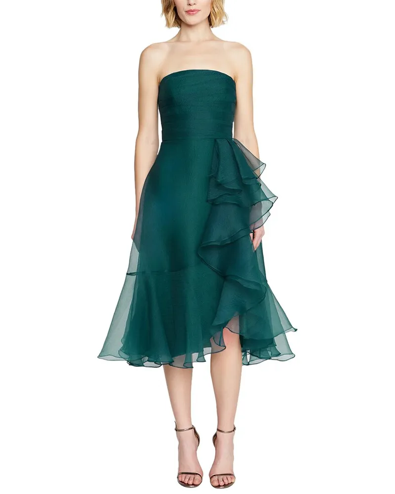 THEIA Rachel Strapless Draped Dress Nocolor