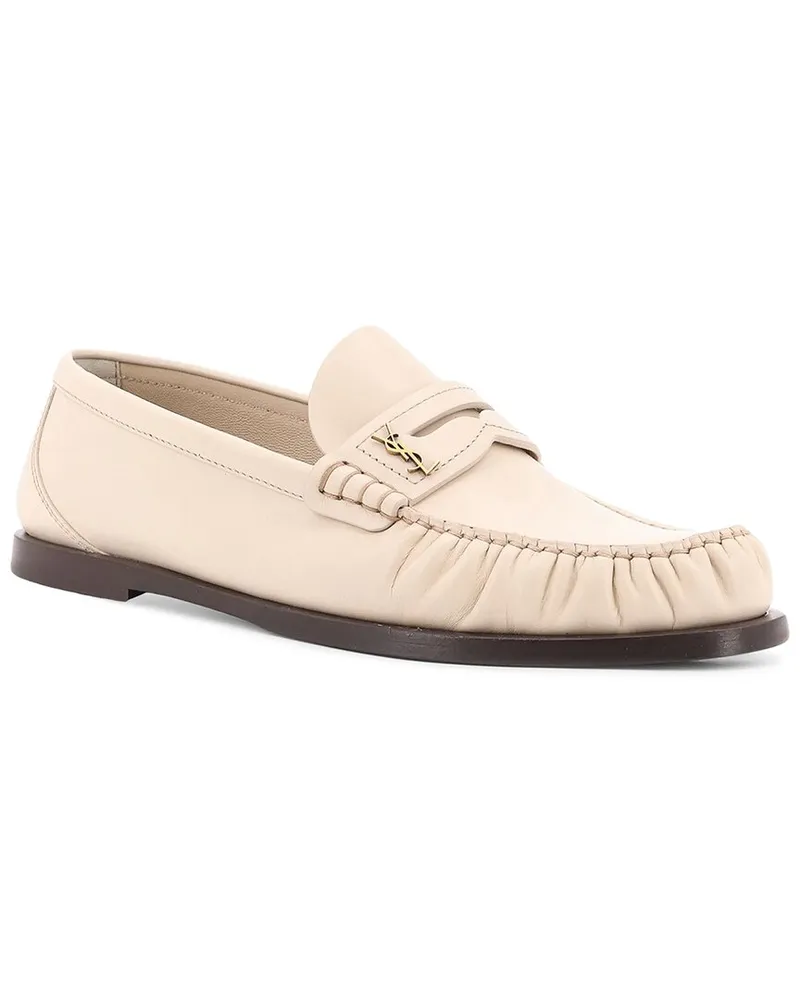 Saint Laurent Leather Loafer White