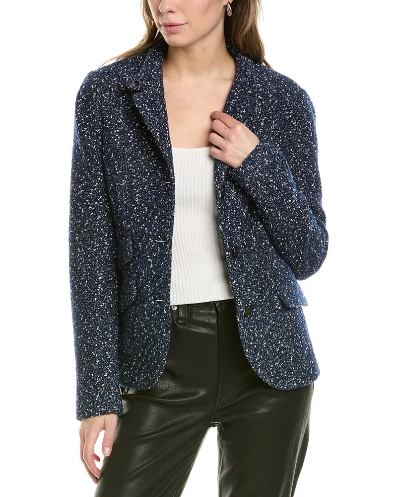Rag & Bone Slade Tweed Wool-Blend Blazer Blue