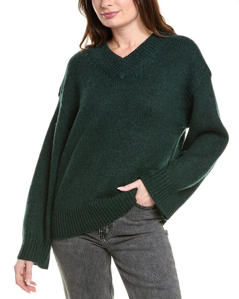 Rag & Bone Danica V-Neck Wool & Cashmere-Blend Sweater Green