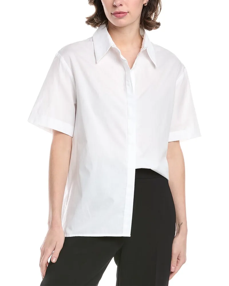 Enza Costa Poplin Resort Shirt White