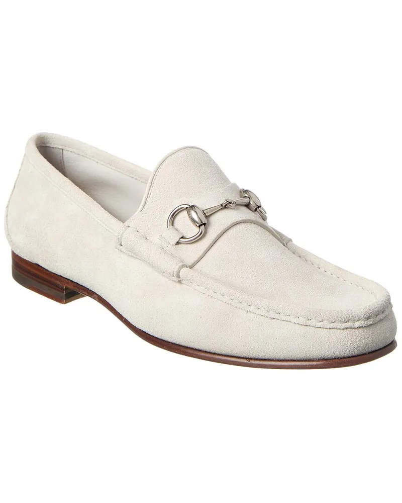 Gucci Horsebit Suede Loafer Grey