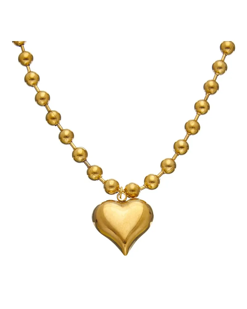 Dannijo Plated Puffy Heart Pendant Necklace Nocolor