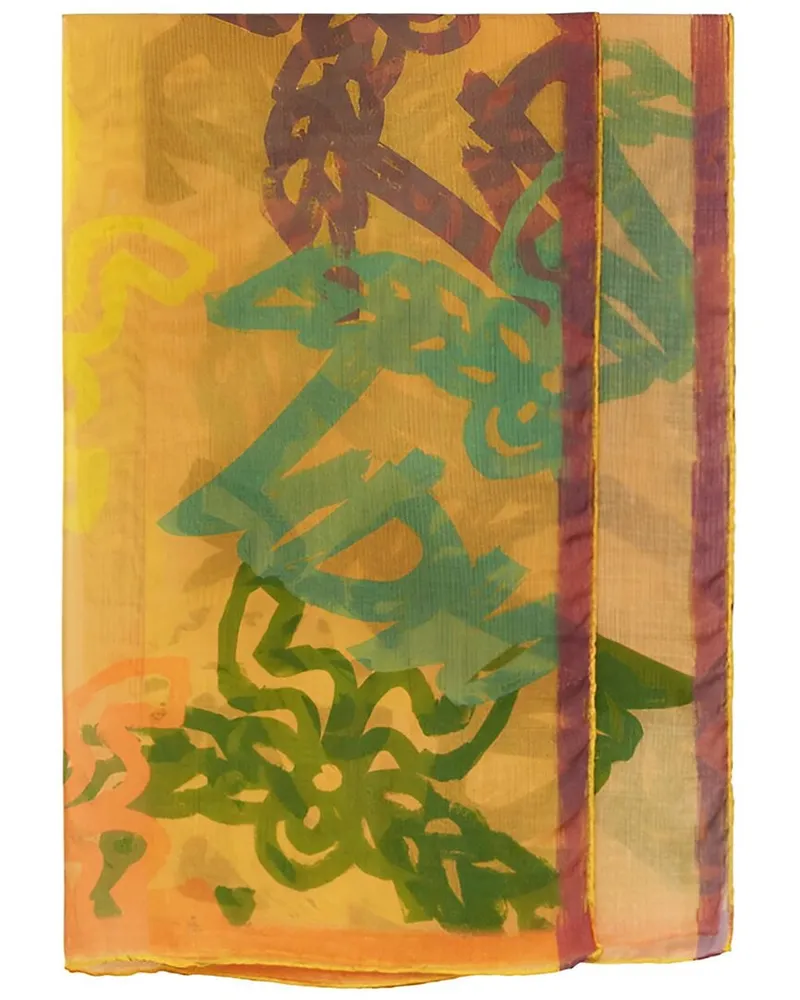 MCM Silk-Blend Scarf Yellow