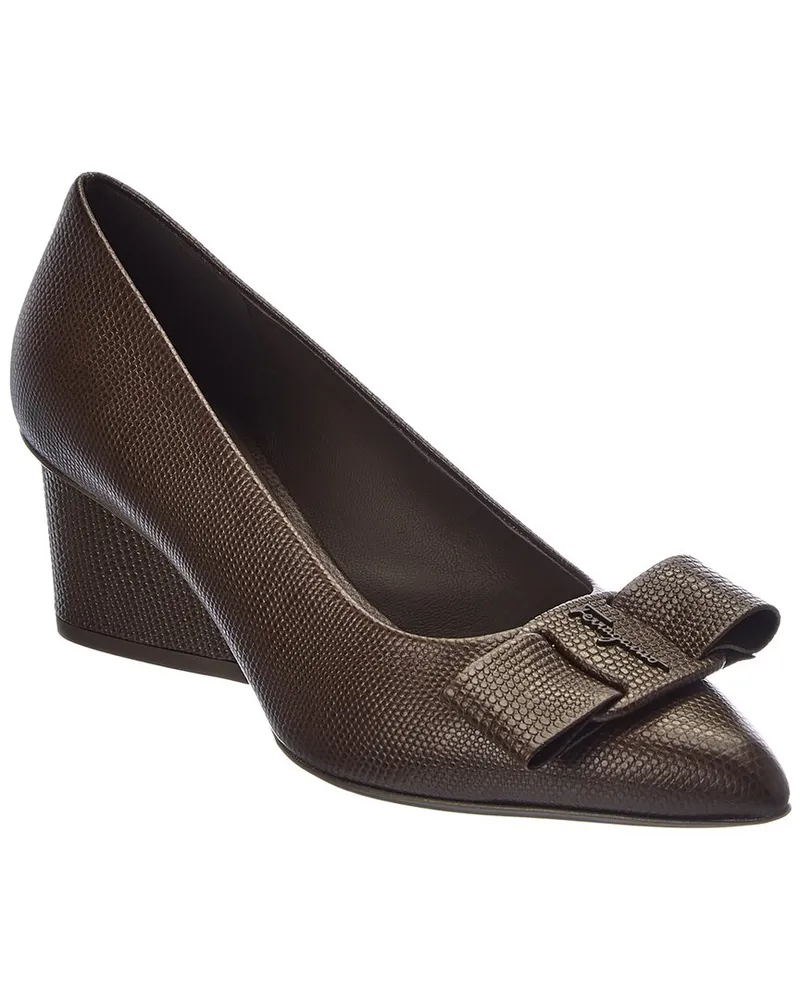 Ferragamo Viva Leather Pump Green
