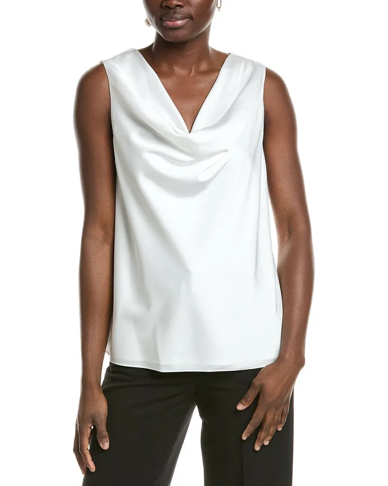 Elie Tahari The Jane Drape Neck Cami White