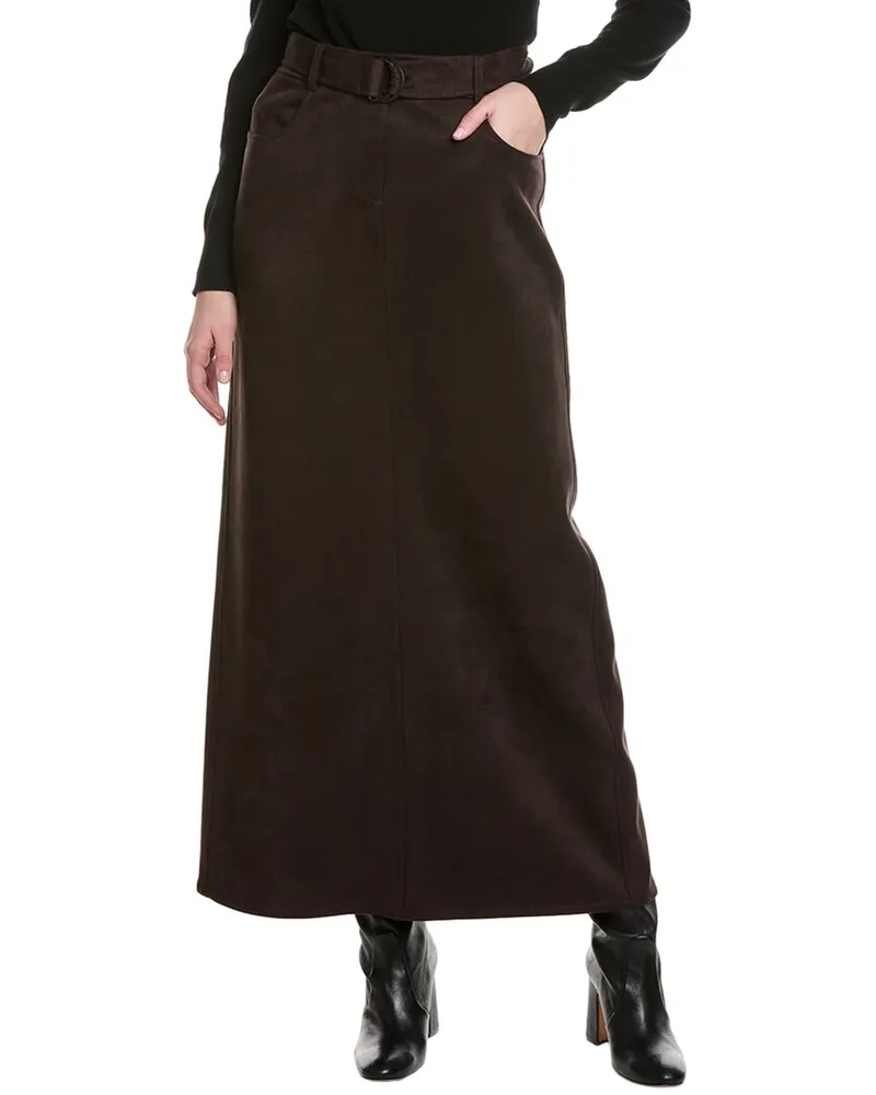 Kenneth Cole Belted Maxi Skirt Brown