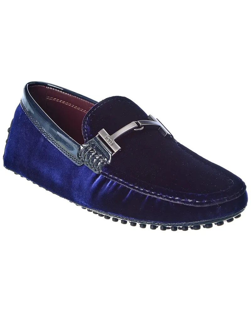 TOD'S TOD’s Gommini Velvet & Patent Loafer Blue