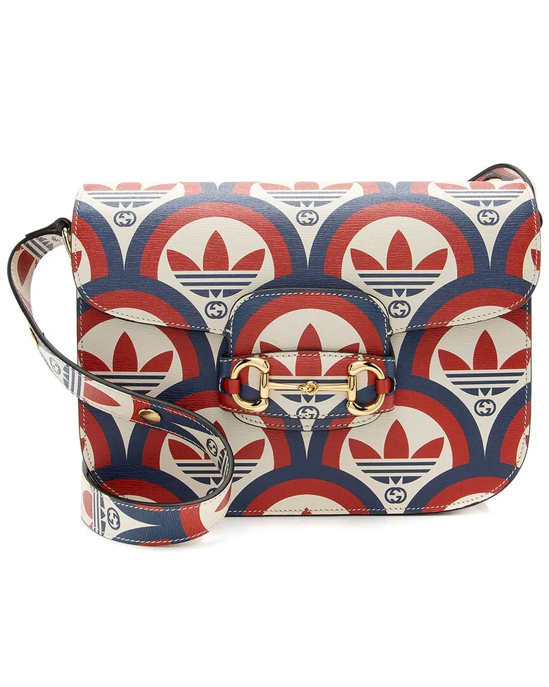 Gucci Blue, Red, White Calfskin x adidas G Horsebit 1955 Small Shoulder Bag  (Authentic Pre-Loved Nocolor