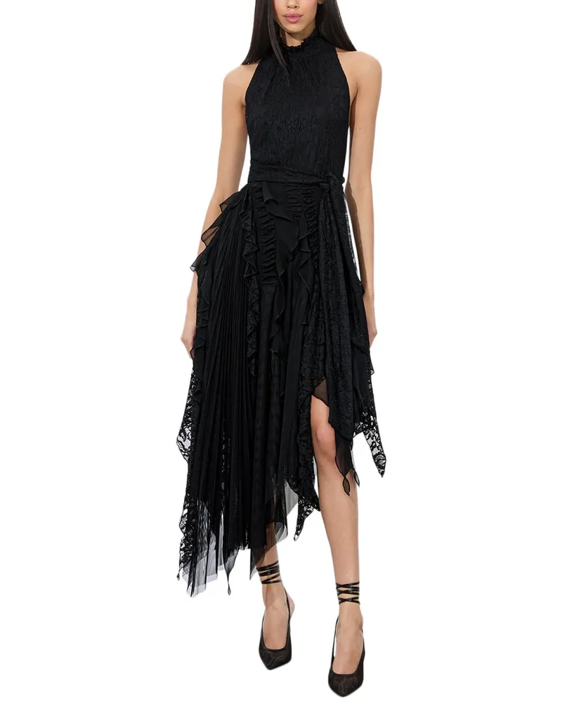 Alice + Olivia Marzita Silk-Trim Maxi Dress Nocolor