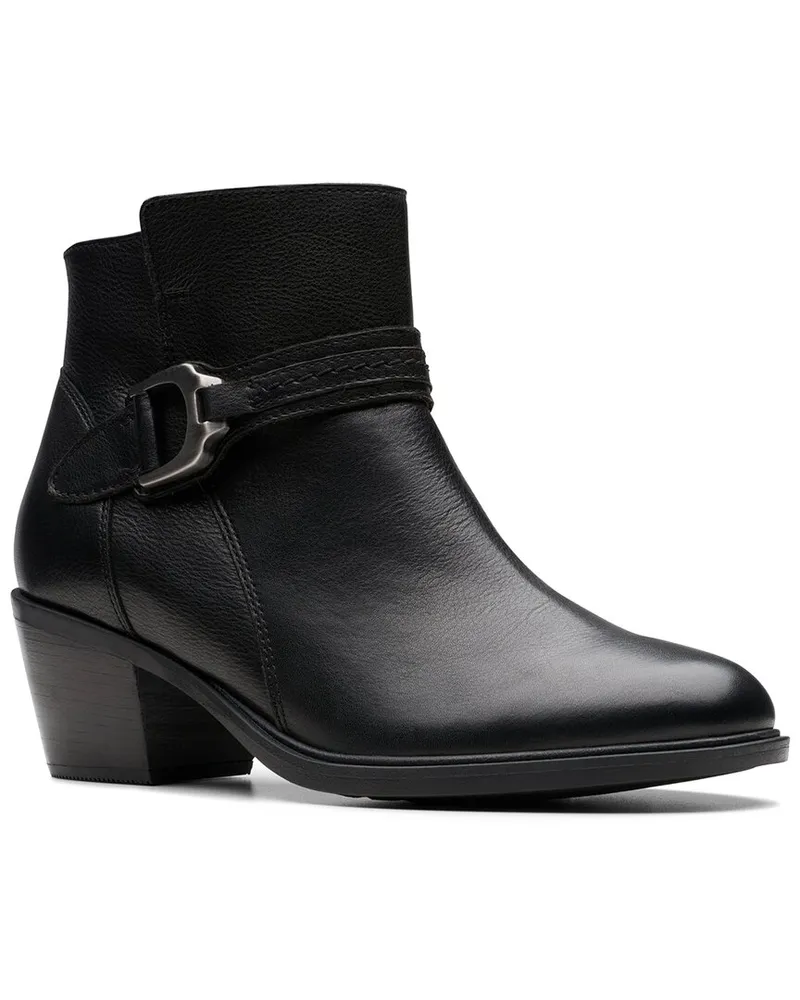 Clarks Neva Buckle Leather Bootie Nocolor