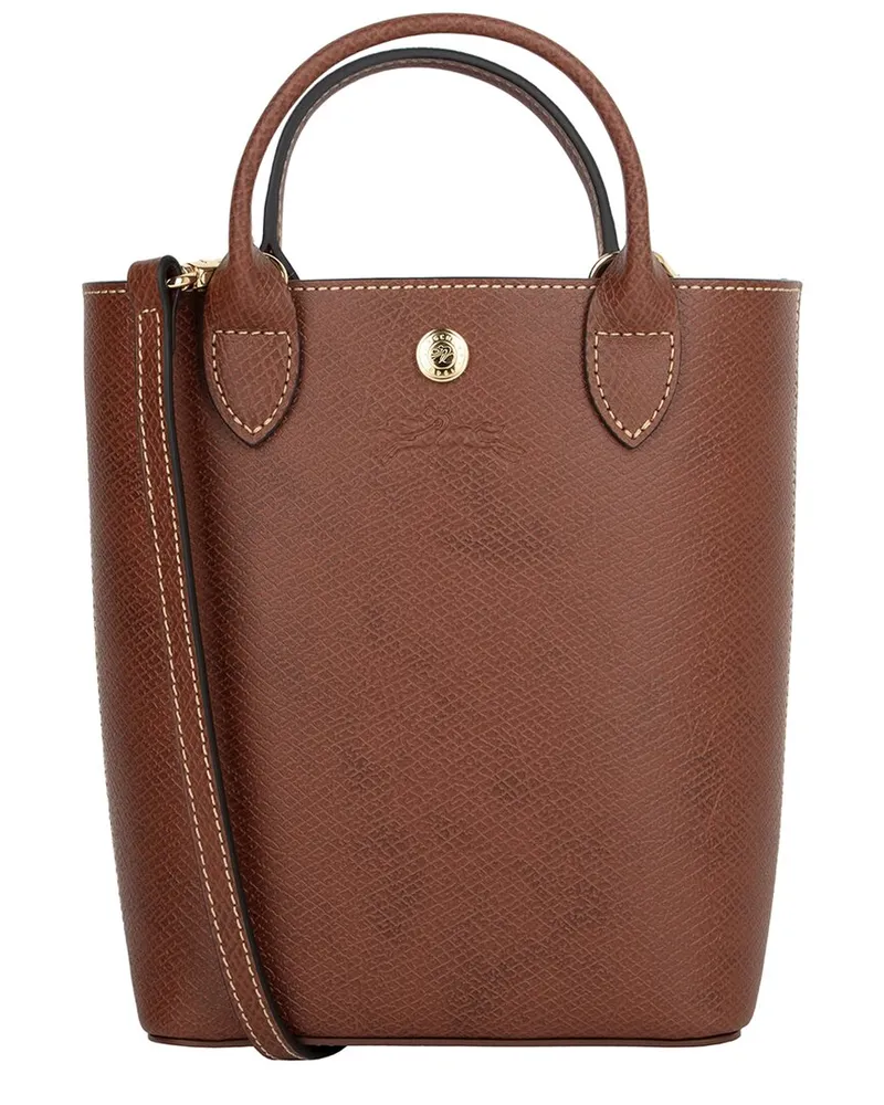 Longchamp Épure Extra Small Leather Short Handle Tote Brown