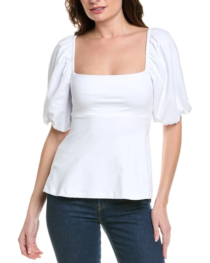 Susana Monaco Puff Sleeve Top White