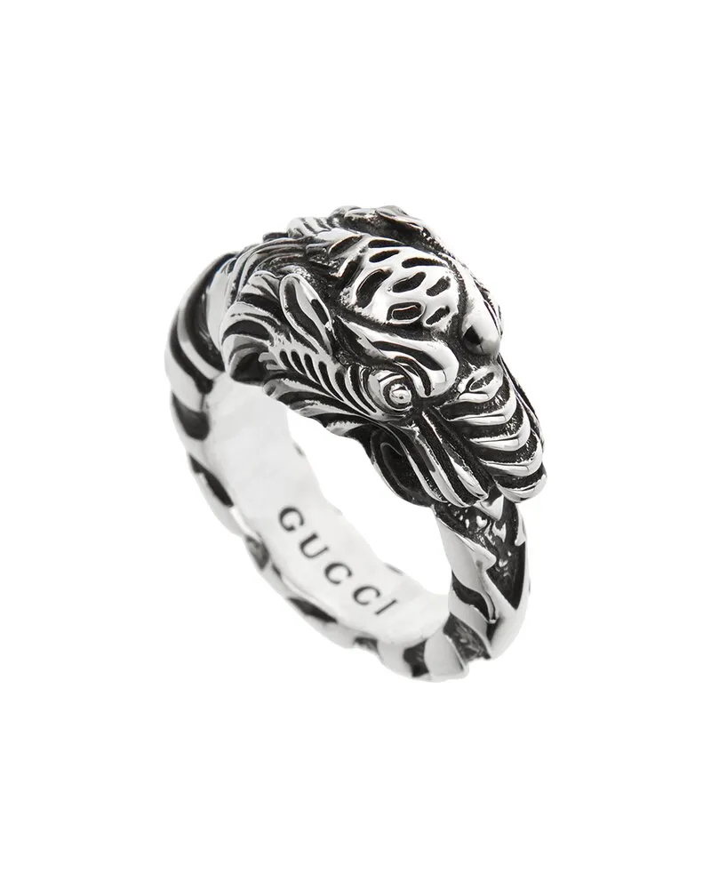 Gucci Silver Lion Head Ring Nocolor