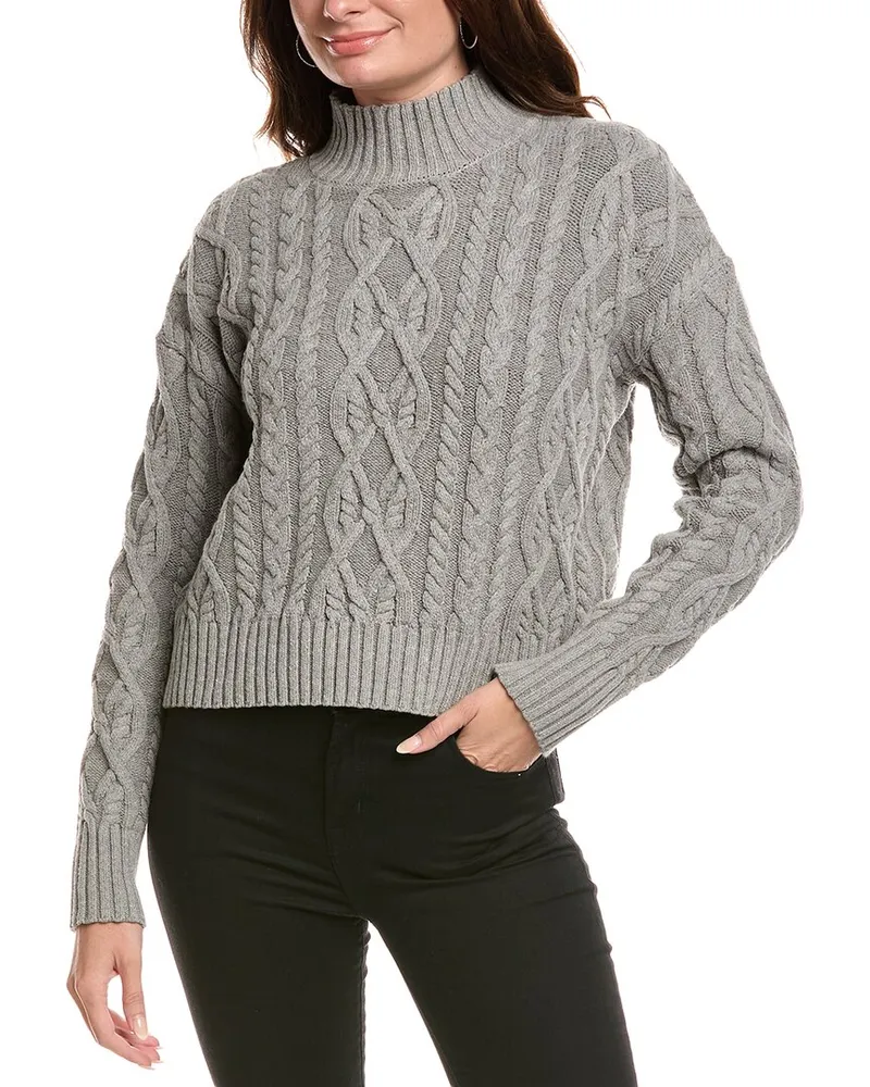 Michael Stars Suki Cable Sweater Gray