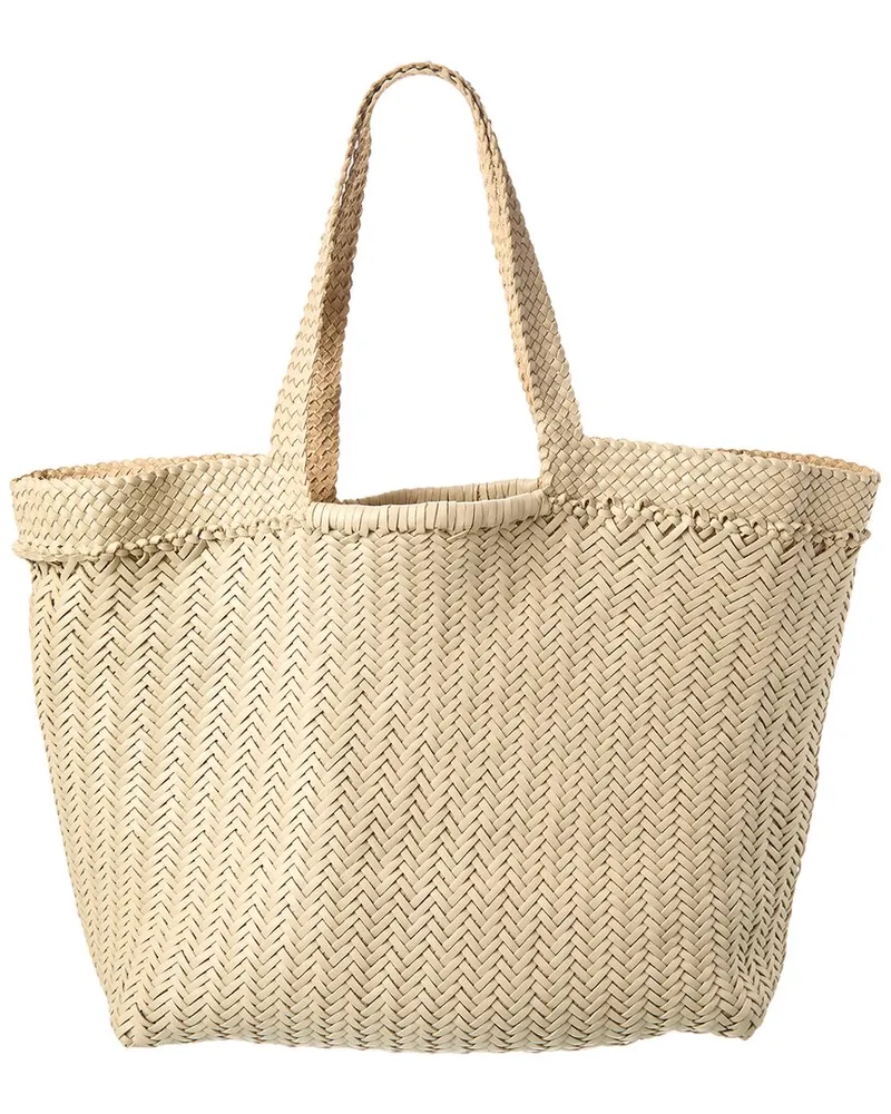 Dragon Diffusion Oversized Leather Tote Beige