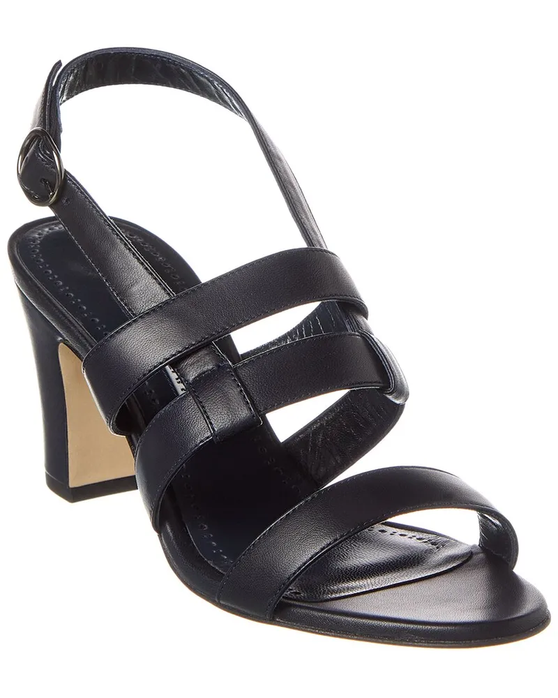 Manolo Blahnik Memaarhi 70 Leather Sandal Blue