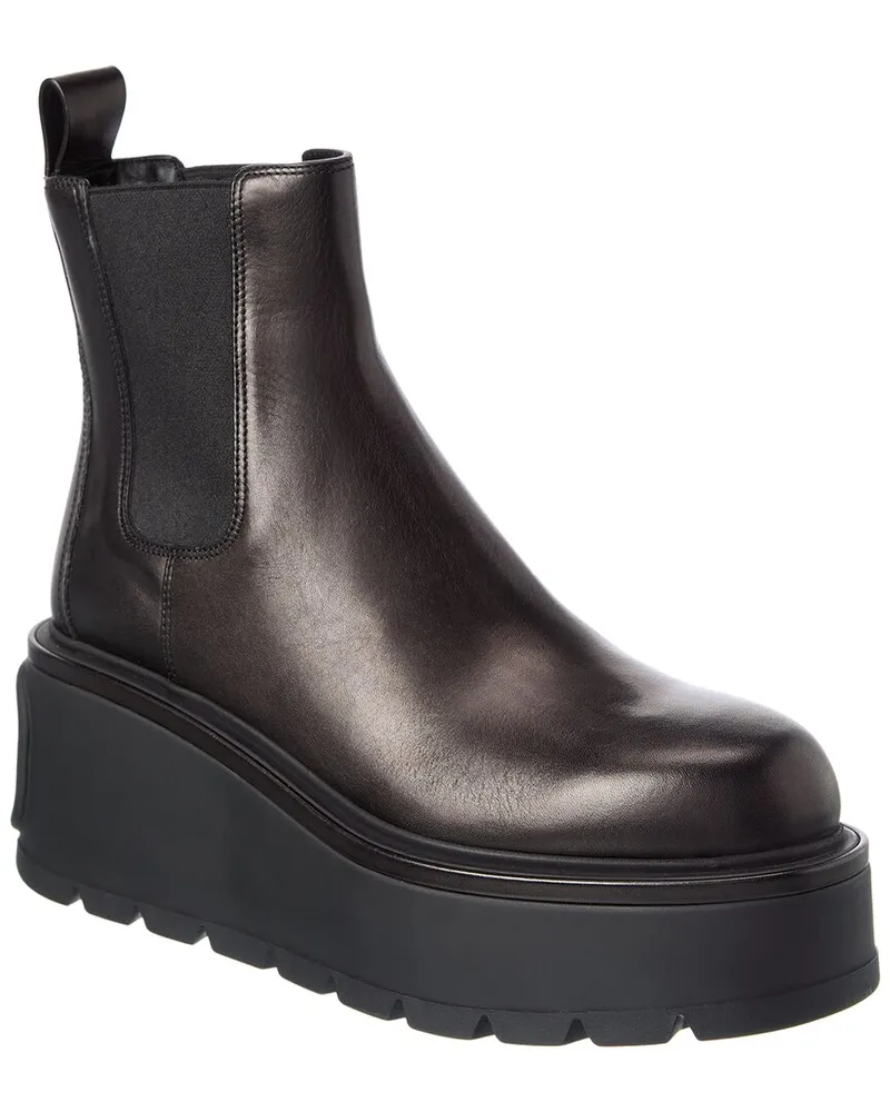 Valentino Garavani VLogo Leather Platform Boot Black