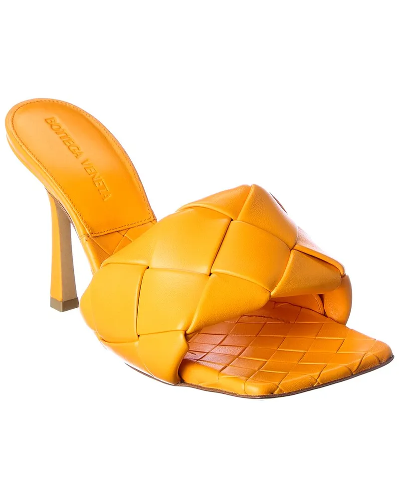 Bottega Veneta The Lido Intrecciato Leather Sandal Orange