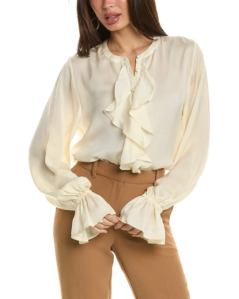 WeWoreWhat Ruffle Blouse Beige