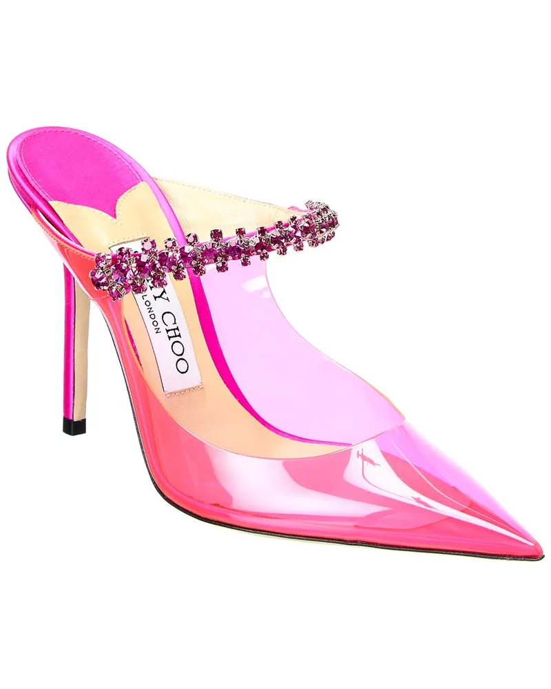 Jimmy Choo Bing 100 Plexi & Satin Pump Pink