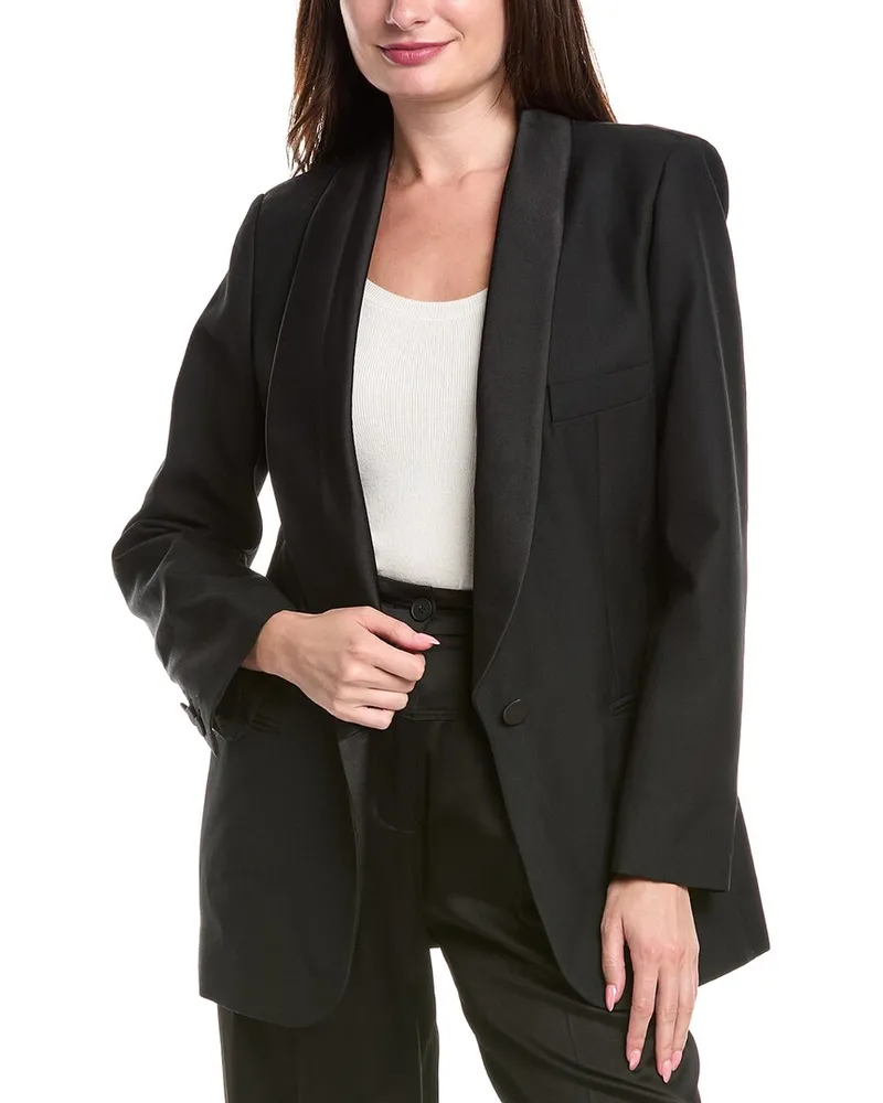 Sandro Wool-Blend Blazer Black