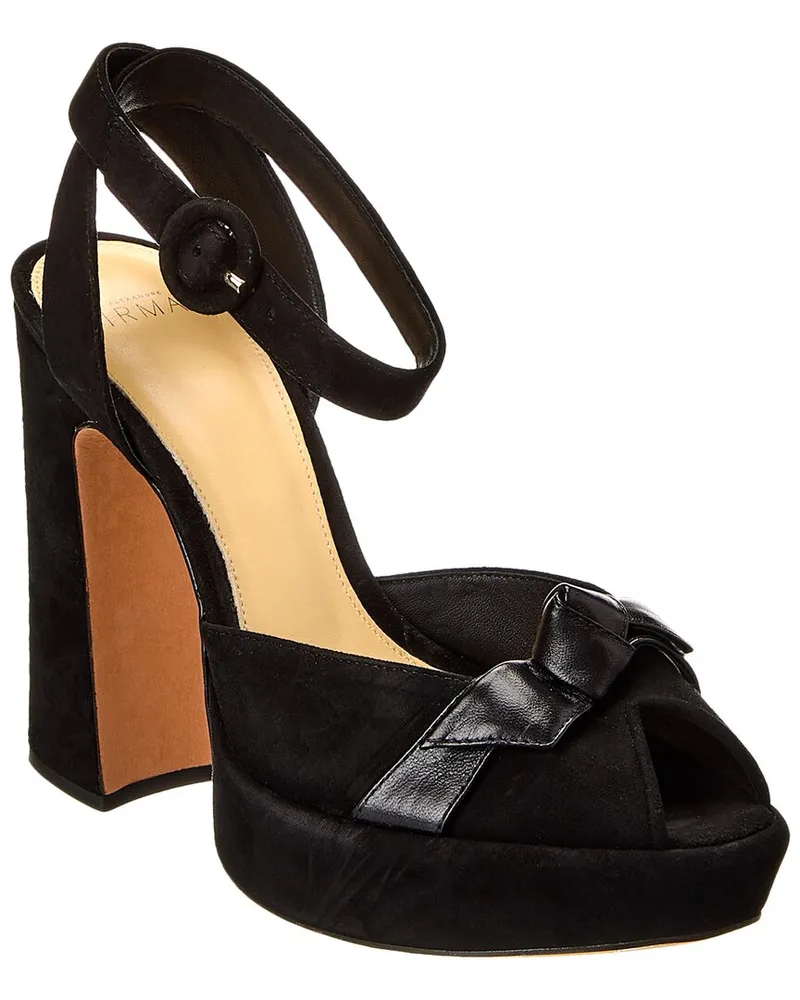 Alexandre Birman Pepitta 120 Suede Platform Sandal Black