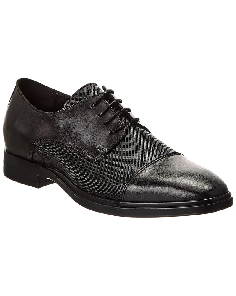 Karl Lagerfeld Cap Toe Leather Oxford Black