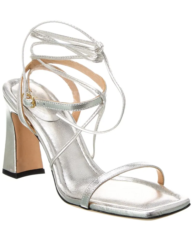 Frame Denim Le Ramona Leather Sandal Silver