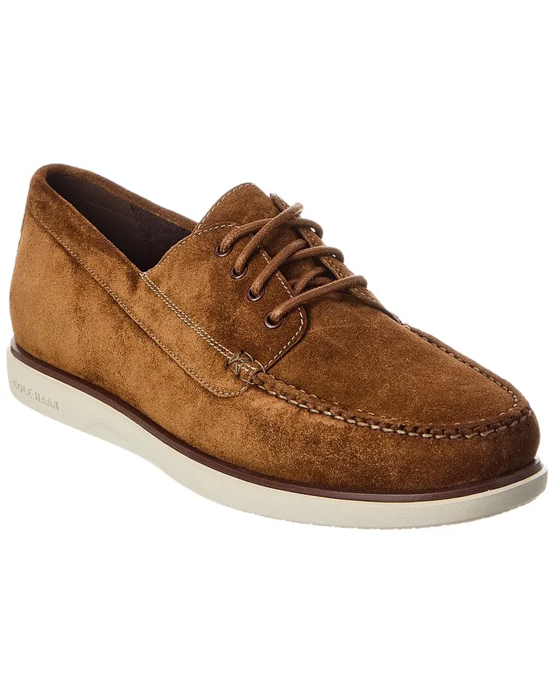 COLE HAAN Grand 4-Eye Suede Loafer Brown