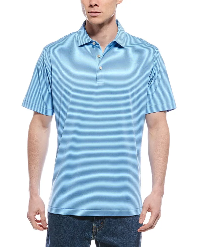 Peter Millar Grace Performance Mesh Polo Shirt Blue