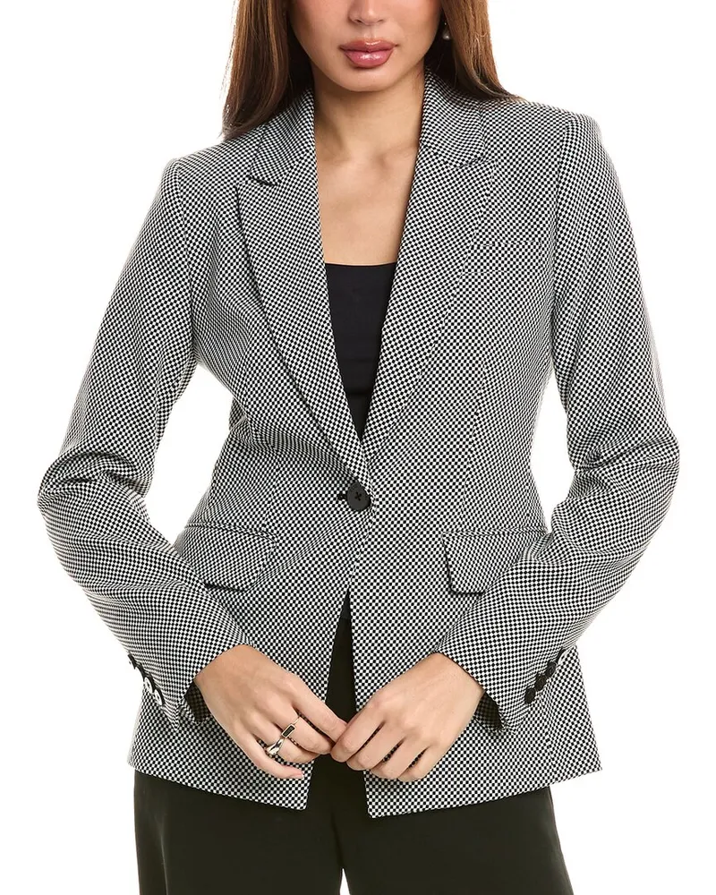 Elie Tahari Check Blazer Black