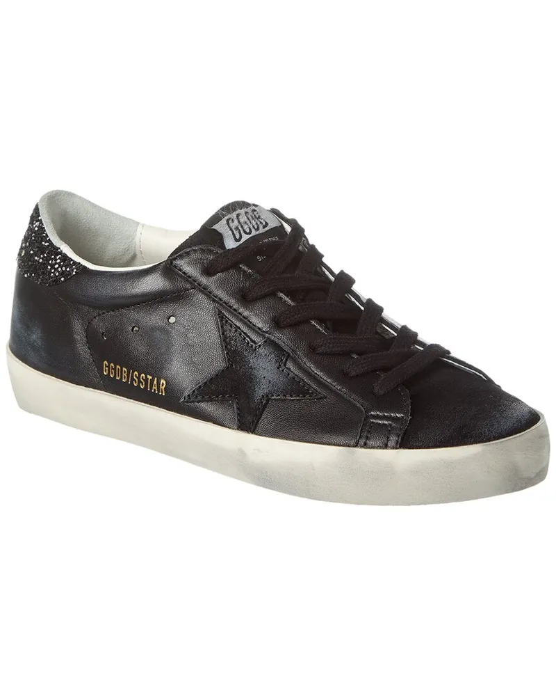 Golden Goose Superstar Leather & Glitter Sneaker Black