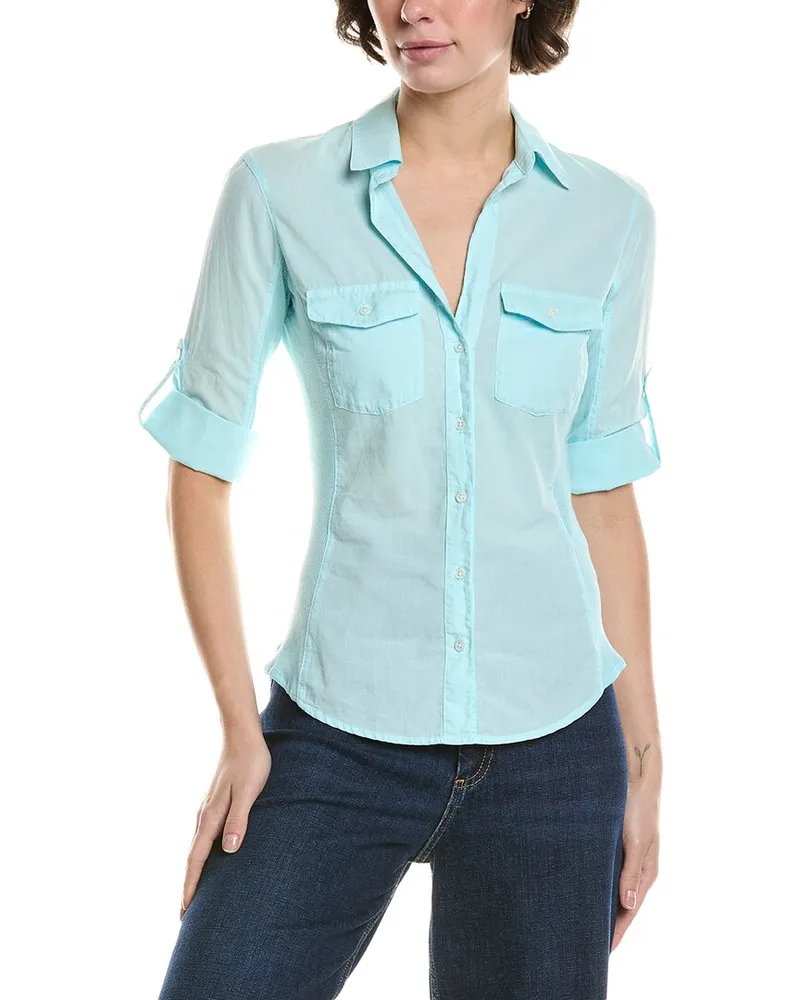 James Perse Contrast Panel Shirt Pink