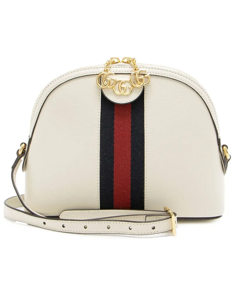 Gucci White Leather & Nylon Ophidia Dome Small Shoulder Bag (Authentic Pre-  Loved Nocolor
