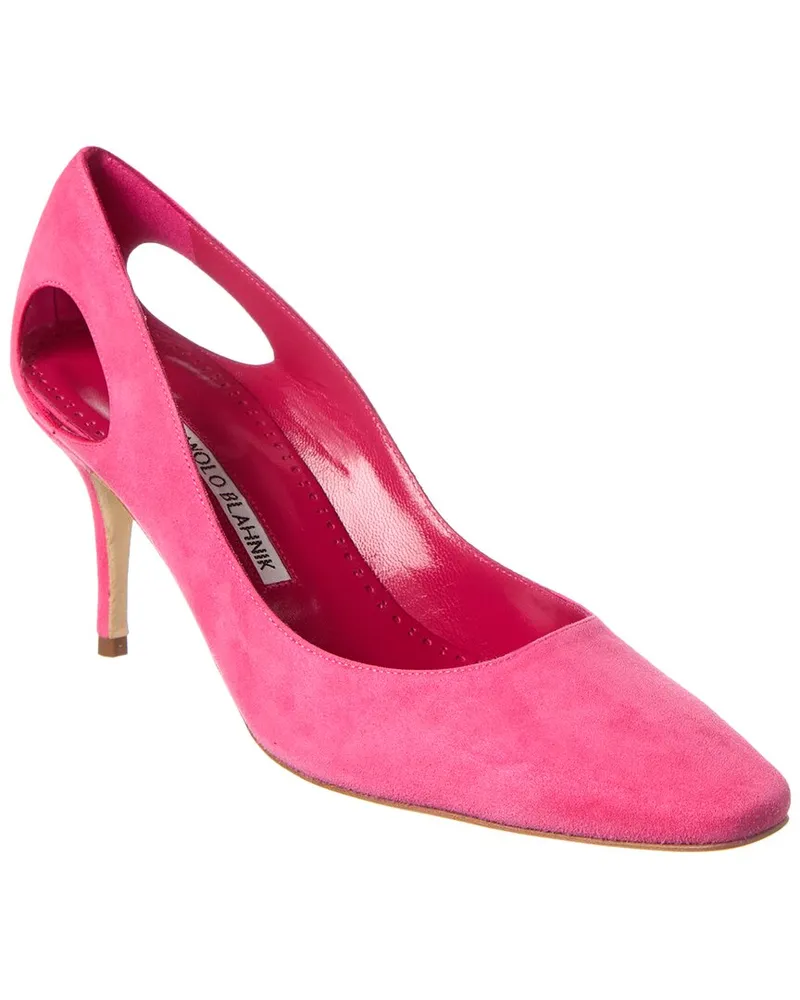 Manolo Blahnik Toplaca 70 Suede Pump Pink