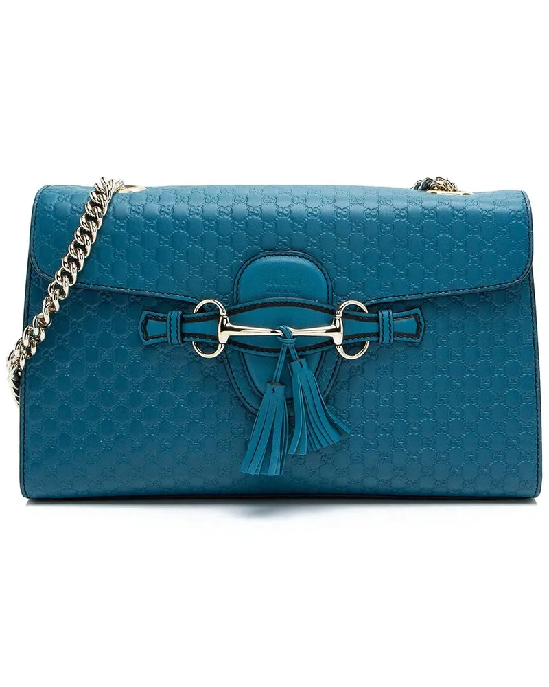 Gucci Blue Microguccissima Leather Emily Medium Shoulder Bag (Authentic Pre-Loved Nocolor