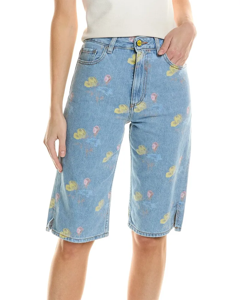 Ganni Knee Length Short Blue
