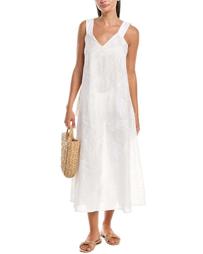 NATORI Palm Maxi Dress White