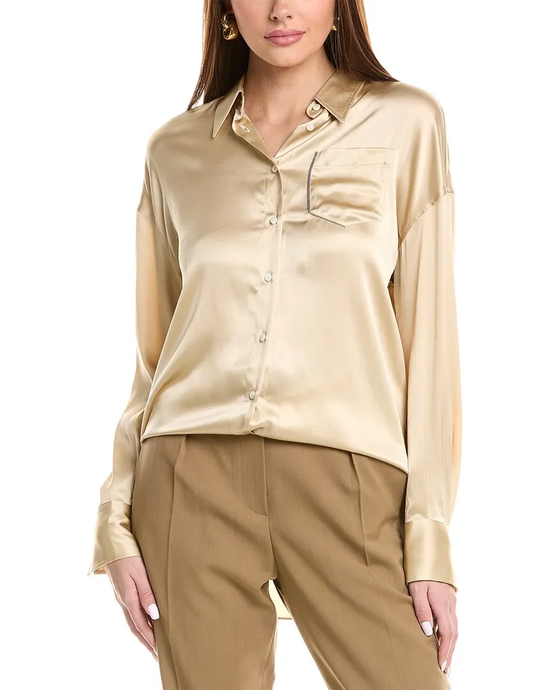 Brunello Cucinelli Silk-Blend Shirt Nocolor
