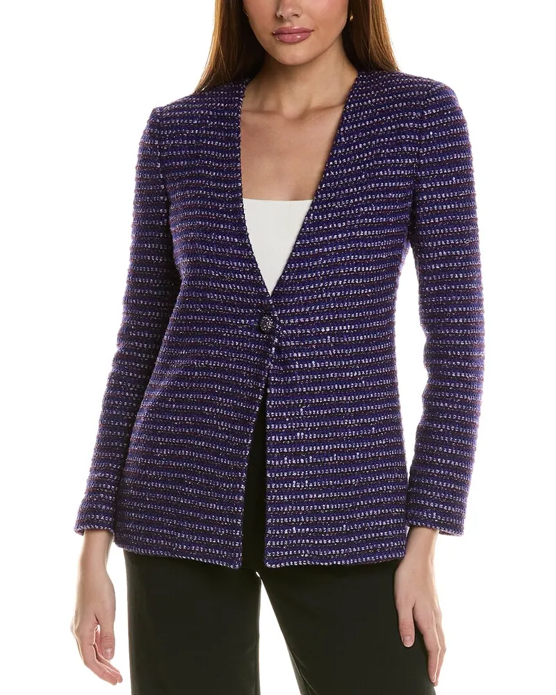 ST. JOHN Sequin Jacket Blue