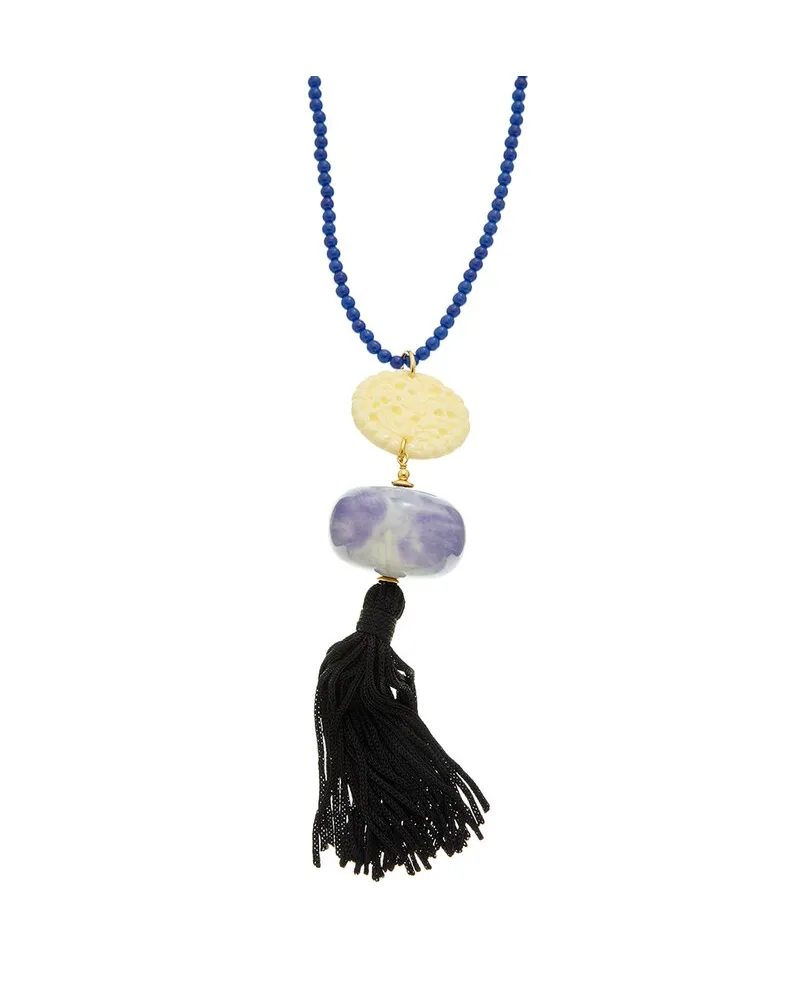 Kenneth Jay Lane Plated Tassel Necklace Nocolor